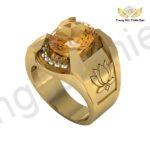 Nhẫn Nam Hoa Sen Đá Citrine Thanh Lịch Vàng 18K TBM150