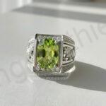 Nhẫn Nam Hình Rồng Chất Liệu Bạc 925 Đính Đá Peridot TBB176