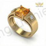 Nhẫn Phong Thủy Nam Đẹp Vàng 18K Đá Citrine TBM116
