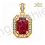 Mặt Dây Chuyền Nam Vàng 18K Đá Ruby Đỏ Sang Trọng MDM208
