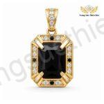 Mặt Dây Chuyền Nam Vàng 18K Đá Sapphire Đen Nam Tính MDM211