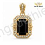 Mặt Dây Chuyền Nam Đá Sapphire Đen Sang Trọng TBM204