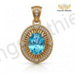 Mặt Dây Topaz Xanh Nam Cao Cấp Thiết Kế Hiện Đại MDM209
