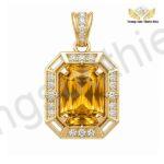 Mẫu Mặt Dây Chuyền Nam Sang Trọng Đính Đá Citrine MDM216