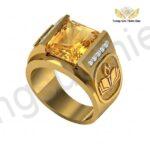 Nhẫn Biểu Tượng Nghề Giáo Đính Đá Citrine Vàng Thiên Nhiên TBM199