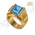 Nhẫn Biểu Tượng Nghề Giáo Đính Đá Topaz Xanh TBM202