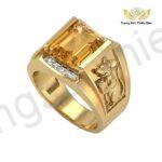 Nhẫn Nam Tuổi Tý 1984 Hải Trung Kim 1984 Mặt Đá Citrine TBM178