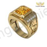Nhẫn Nam Vàng 18K Đẹp Mặt Đá Citrine Thiên Nhiên TBM193