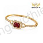 Vòng Tay Nữ Vàng 18k Đá Ruby Đẹp Hợp Phong Thủy TBV290