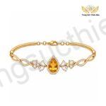 Lắc Tay Nữ Vàng 18K Hiện Đại Mặt Đá Citrine Vàng Đẹp TBV287