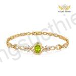 Lắc Tay Vàng 18K Nữ Đính Đá Peridot Hợp Phong Thủy TBV286