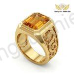 Nhẫn Tuổi Thìn Mệnh Thổ Đá Citrine Thiên Nhiên Đẹp TBM226