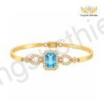 Vòng Tay Nữ Vàng 18K Đẹp Đính Đá Topaz Xanh TBV284